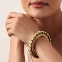 Multicolor Rajwadi Bangle With Kundan Stones And Meenakari