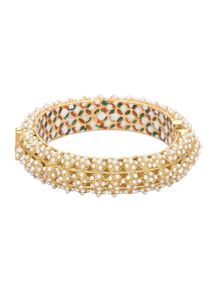 Multicolor Rajwadi Bangle With Meenakari Work And Kundan Detail