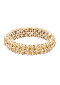 Multicolor Rajwadi Bangle With Meenakari Work And Kundan Detail