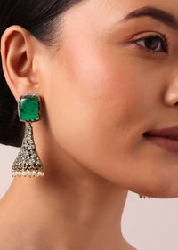 Multicolor Silver Kundan Pendant Necklace Set