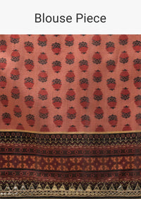 Multicolor Stripe Printed Saree In Chanderi Cotton With Gotta Patti Work On The Borders