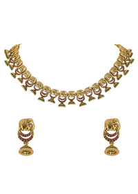 Multicolor Temple Kundan Choker Set