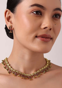 Multicolor Temple Kundan Choker Set