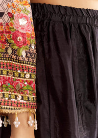 Multicolour Tabby Silk Printed Kurta Palazzo With Dupatta