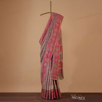 Multicolour Cotton Silk Pashmina Woven Saree With An Unstitched Blouse