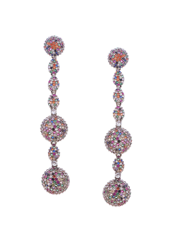 Multicolour Diamond Danglers In Mix Metal