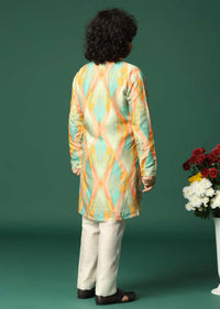 MultiColour Kurta Pant With Resham Work For Boys