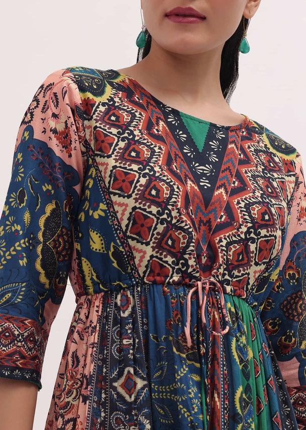 Multicolour Printed Cotton Dress