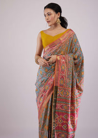 Multicolored Patola Print Silk Saree