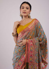 Multicolored Patola Print Silk Saree