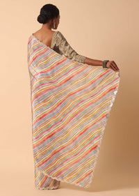 Muslin Printed Saree With Unstitched Blouse Fabric