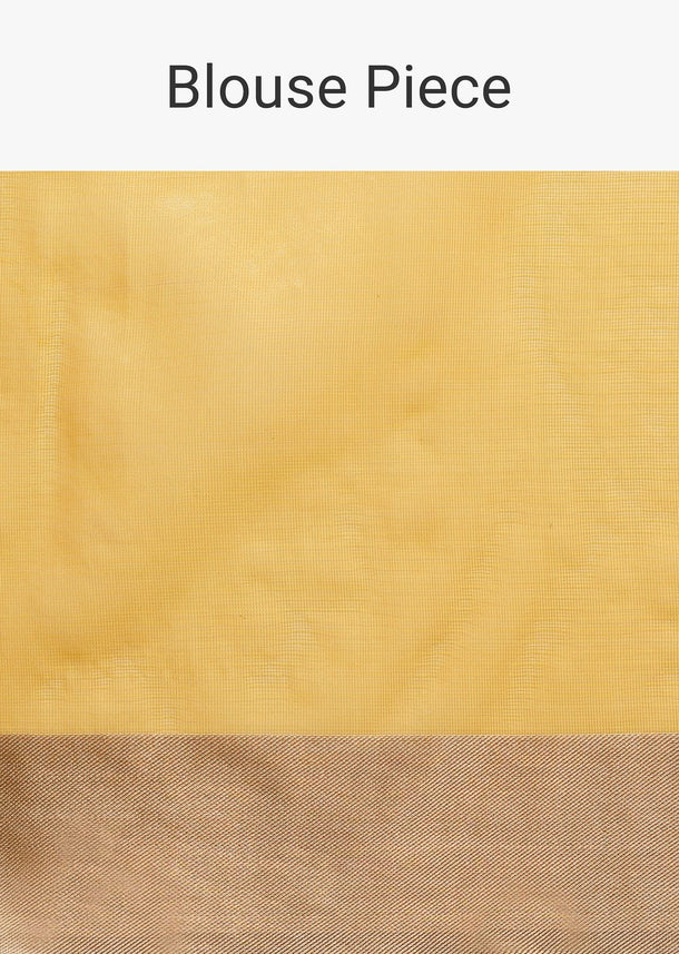 Mustard Kora Silk Saree With Multi-Color Thread Work