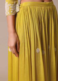 Mustard Yellow Chiffon Kurta Palazzo Set
