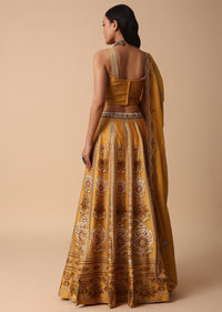 Mustard Yellow Lehenga With Embroidered Choli And Dupatta