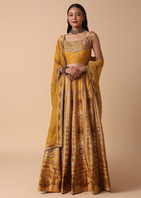 Mustard Yellow Lehenga With Embroidered Choli And Dupatta