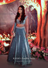 Frozen Blue Lehenga With Multi Colored Hand Embroidered Floral Buttis And Heavy Embroidered Choli