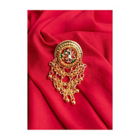 Navratna stone round traditional ring with chain tassel only on Kalki