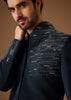 Navy Blue Embroidered Tuxedo Set