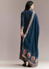 Navy Blue Printed Anarkali Set