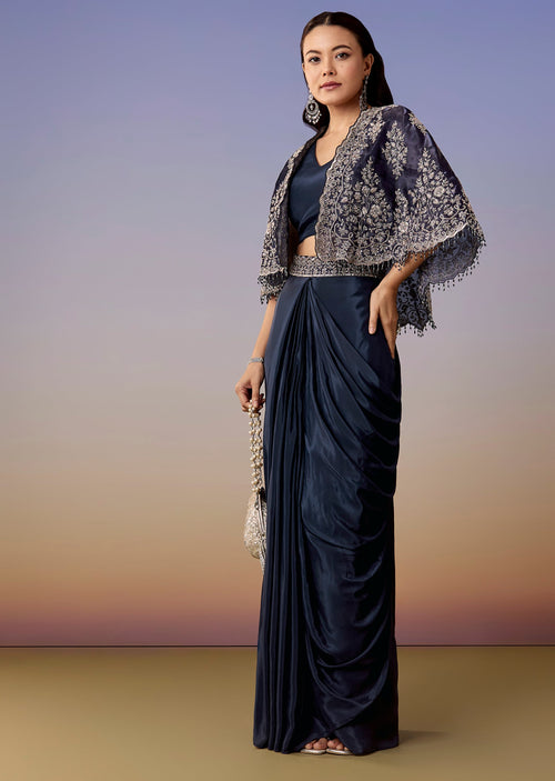 navy-cape-drape-skirt-set-