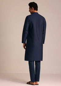 Navy Blue Asymmetric Kurta Set