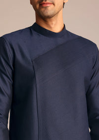 Navy Blue Asymmetric Kurta Set