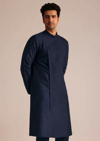 Navy Blue Asymmetric Kurta Set