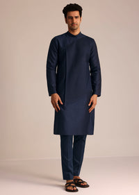 Navy Blue Asymmetric Kurta Set