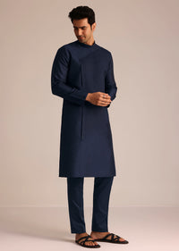 Navy Blue Asymmetric Kurta Set