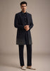 Navy Blue Cutdana Work Indowestern Set
