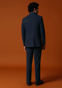 Navy Blue Jodhpuri Suit For Men