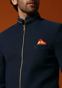 Navy Blue Jodhpuri Suit For Men