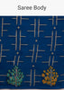 Navy Blue Saree With Leaf Motif Woven Design