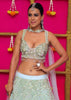 Nia Sharma Powder Blue Lehenga Set In Net With Fancy Two Piece Dupatta Attached At The Neckline