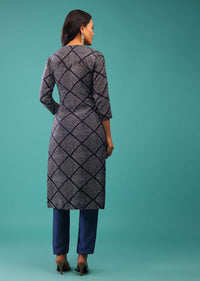 Nightshade Blue Kurti With Gotta Patti and Zardozi Work