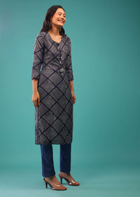 Nightshade Blue Kurti With Gotta Patti and Zardozi Work