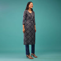 Nightshade Blue Kurti With Gotta Patti and Zardozi Work