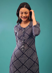 Nightshade Blue Kurti With Gotta Patti and Zardozi Work