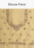 Occur Yellow Tissue Floral Saree With Scallop Embroidered Border