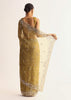 Occur Yellow Tissue Floral Saree With Scallop Embroidered Border