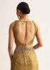 Occur Yellow Tissue Floral Saree With Scallop Embroidered Border