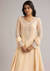 Off White Beaded Kurti Pant Set With Dupatta