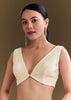 Off White Georgette Saree With Kashmiri Thread Buds