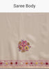Off White Georgette Saree With Kashmiri Thread Buds