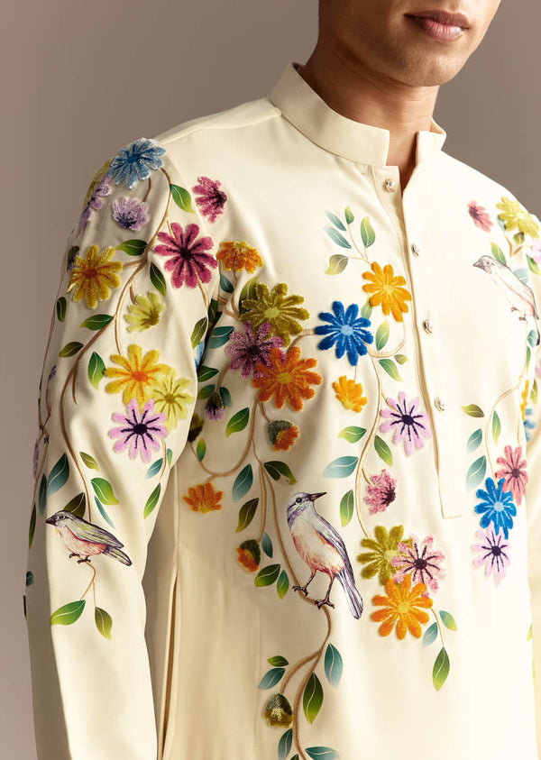 Off White Palazzo Kurta Set