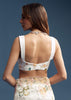Off White Paper Tissue Saree With Floral Embroidery