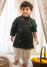Kalki Boys Off White Pre-Stitched Dhoti Pants In Hand Woven Cotton Love The World Today