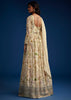 Off White Chinon Anarkali With Dupatta
