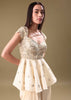 Off White Dhoti With Embroidered Top