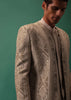 Off White Heavy Hand Embroidered Jacket Kurta Set